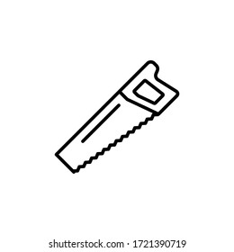 saw icon outline vector. isolated on white background