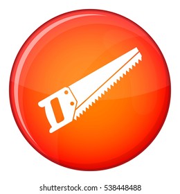 Saw icon in red circle isolated on white background vector illustration