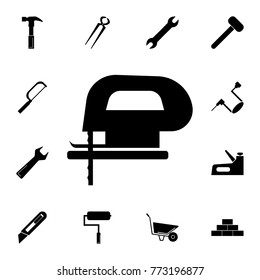 Saw Icon. Set of construction tools icons on white background