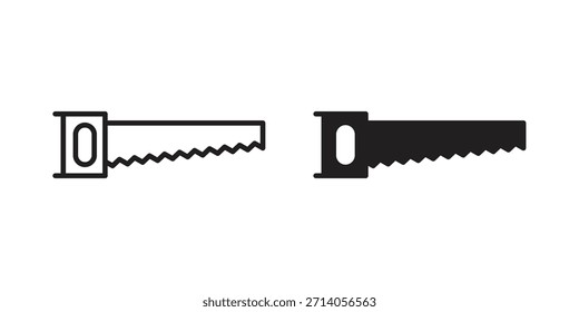 Saw icon silhouette vector designs. Editable Strokes