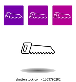 Saw icon . Simple line vector of Magic purple color set for UI and UX, website or mobile application