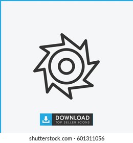 saw icon. simple outline saw vector icon. on white background.