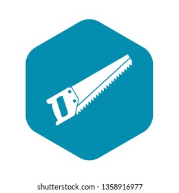 Saw icon in simple style on a white background