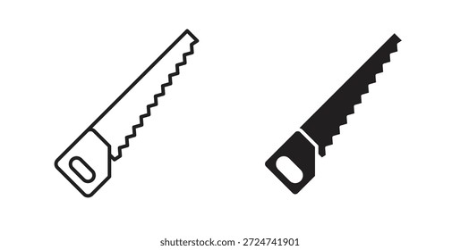 Saw icon simple vectors in black, suitable for projects