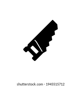 saw icon in solid black flat shape glyph icon, isolated on white background 