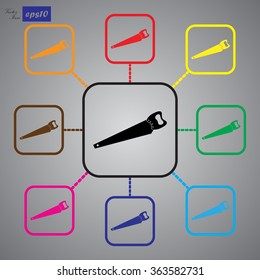 The saw icon. Saw symbol.