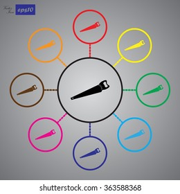 The saw icon. Saw symbol.