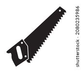 Saw icon. Tool for sawing trees, branches, wood and lumber in a simple style. Vector illustration isolated on white background for design and web.