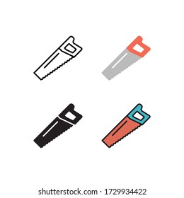saw icon vector with different style design. isolated on white background