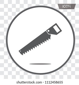 Saw icon vector isolated on background.