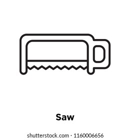 Saw icon vector isolated on white background, Saw transparent sign , sign and symbols in thin linear outline style