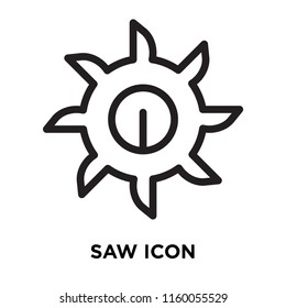 Saw icon vector isolated on white background, Saw transparent sign , line symbol or linear element design in outline style