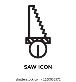 Saw icon vector isolated on white background, Saw transparent sign , line symbol or linear element design in outline style