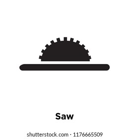 Saw icon vector isolated on white background, logo concept of Saw sign on transparent background, filled black symbol