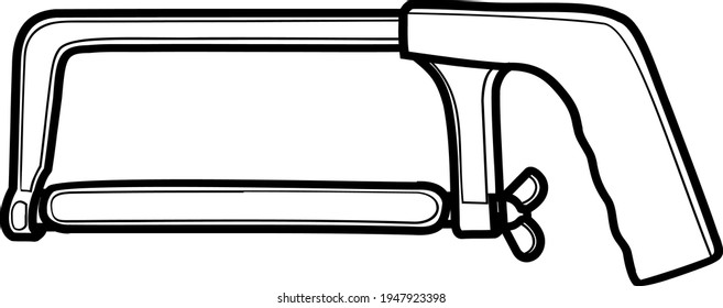 Saw icon vector outline line art