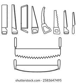 Saw icon vector set. Sawmill illustration sign collection. Wood processing symbol or logo.