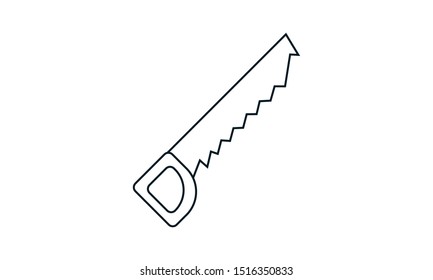 Saw icon vector. Simple flat symbol. Perfect  pictogram illustration on white background.