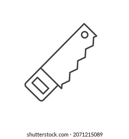 saw icon From Working tools, Construction and Manufacturing icons, equipment icon. Hand saw or handsaw carpentry tool flat vector icon for apps and websites