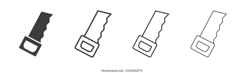 Saw icons collection. vector set in black color
