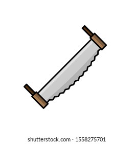 Saw illustration in flat style. Vector tool icon for design and web
