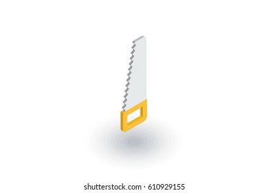 saw isometric flat icon. 3d vector colorful illustration. Pictogram isolated on white background