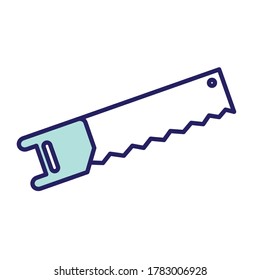saw line and fill style icon design, agronomy lifestyle agriculture harvest rural farming and country theme Vector illustration