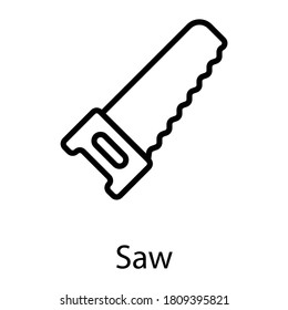saw line icon, black out line vector design