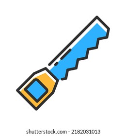 Saw Line Icon. Hand Saw Tool. Vector Illustration Concept