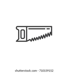 Saw line icon, outline vector sign, linear style pictogram isolated on white. Symbol, logo illustration. Editable stroke