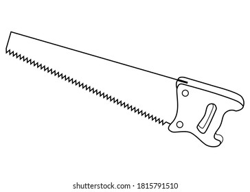 Saw line vector illustration,
isolated on white background.Top view