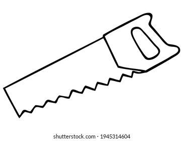 ilustración vectorial de línea de sierra,
aislado en fondo blanco.vista superior