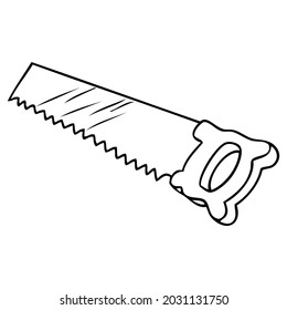 saw line vector illustration,isolated on white background,top view