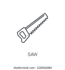 Saw linear icon. Modern outline Saw logo concept on white background from Industry collection. Suitable for use on web apps, mobile apps and print media.