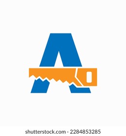 Saw Logo Design On A Letter