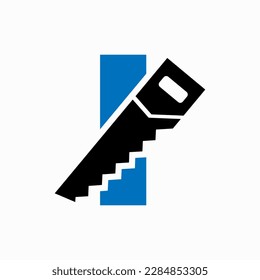 Saw Logo Design On I Letter