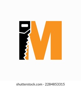 Saw Logo Design On M Letter