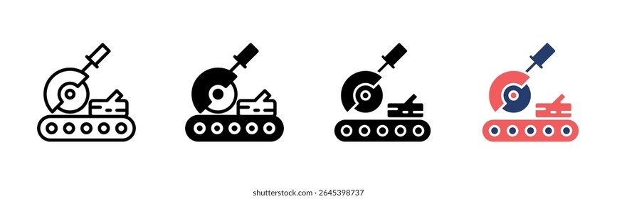 Saw Machine icon sheet multiple style collection