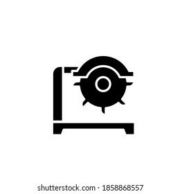 saw machine icon vector glyph style design. isolated on white background
