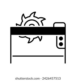 saw machine icon with white background vector stock illustration