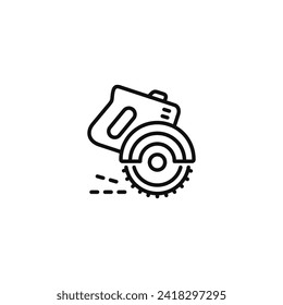 Saw machine line icon isolated on white background