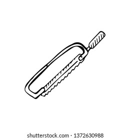saw for metal vector sketch