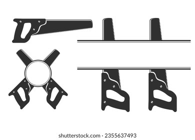 Saw Monogram, Saw Silhouette Monogram,  Hardware Monogram, Hardware Silhouette, Saw Silhouette, Worker elements, Labor equipment, Repair tools, Forest tools, Woodcutter, Woodsman, Carpenter tool