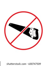  Saw not allowed vector sign