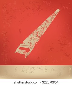 Saw on red background,poster grunge design
