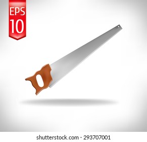 saw on a white background. construction intsrument. vector illustration