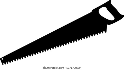Saw on wood. Vector image.