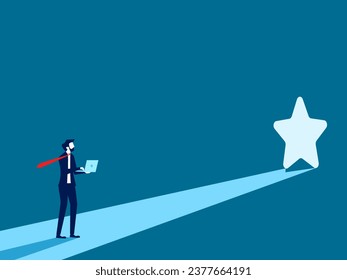 Saw an opportunity. Businessman sees light at the star gate