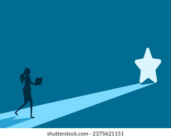 Saw an opportunity. Businesswoman sees light at the star gate