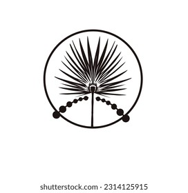 Saw palmetto - Palm tree. Sketchy hand-drawn vector illustration.