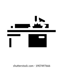 saw panel machine glyph icon vector. saw panel machine sign. isolated contour symbol black illustration